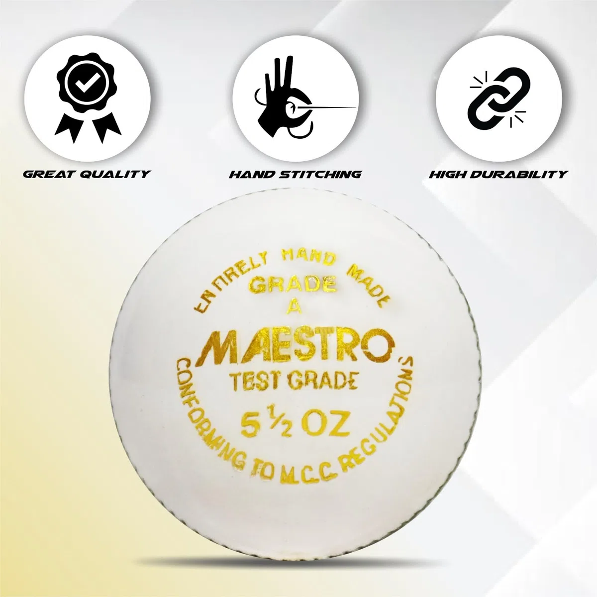 CW Maestro Professionelle Lederbälle, Weiß, 155 g, 6 Stück