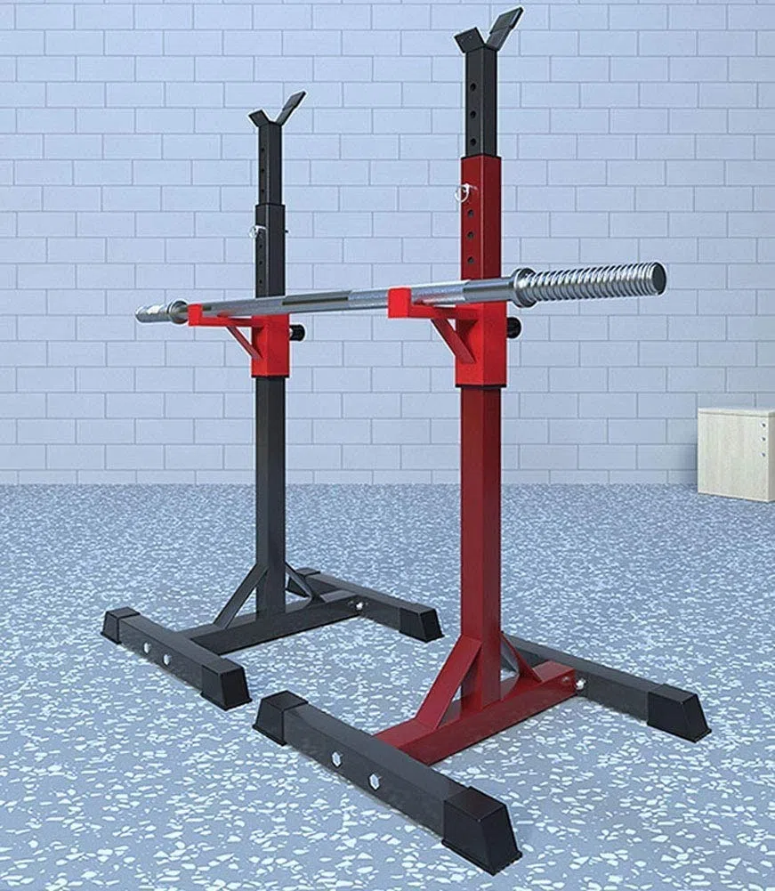 Verstellbarer Squat Rack für Home Gym - Hantelständer für Langhantelbankdrücken - Fitnessgeräte für Split Squats & Krafttraining