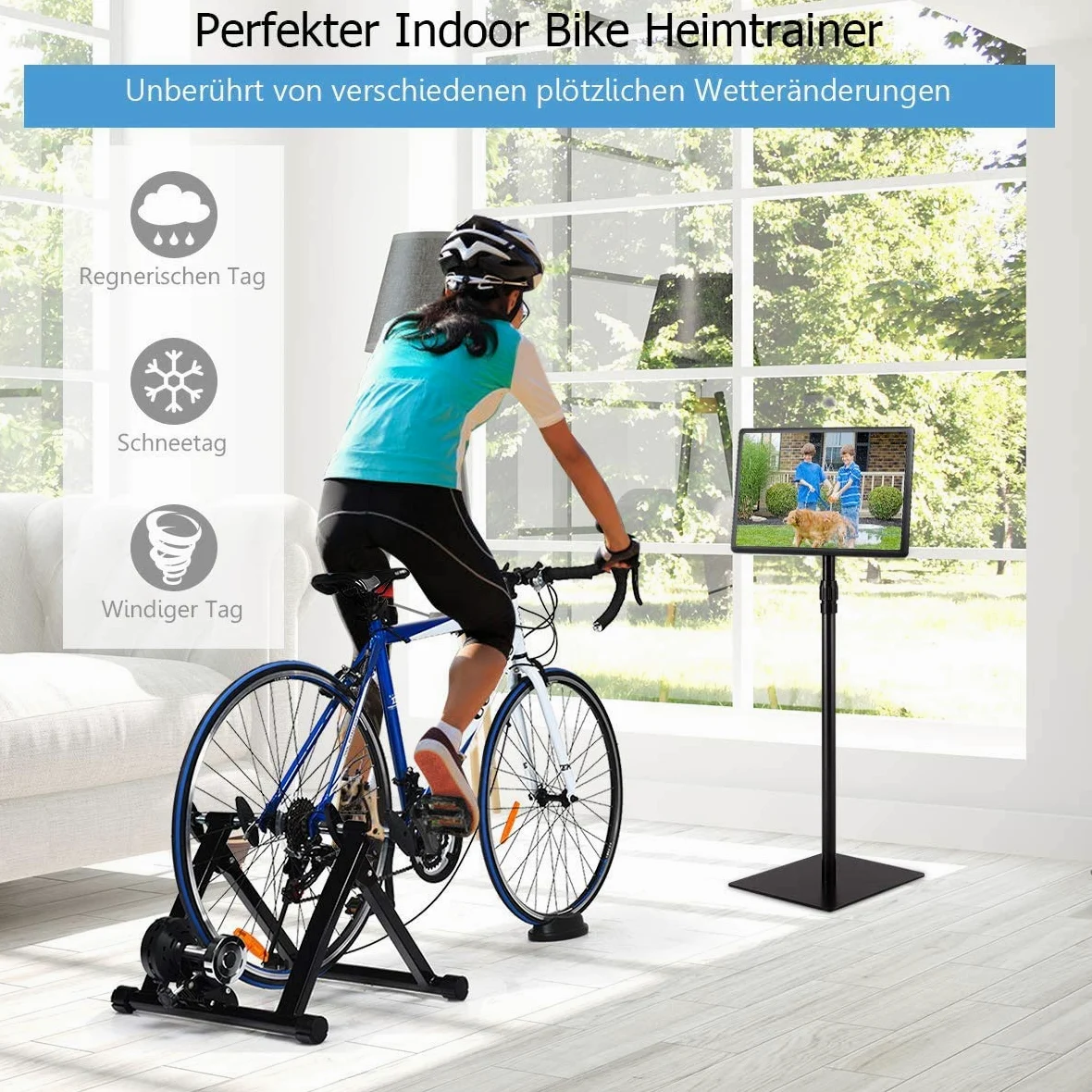 Faltbarer Heimtrainer – Stahlkonstruktion, unterstützt bis zu 150 kg, kompaktes Design für einfache Lagerung und Heimtraining