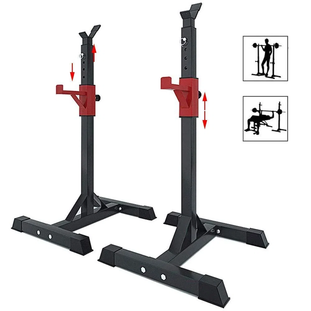 Verstellbarer Squat Rack für Home Gym - Hantelständer für Langhantelbankdrücken - Fitnessgeräte für Split Squats & Krafttraining