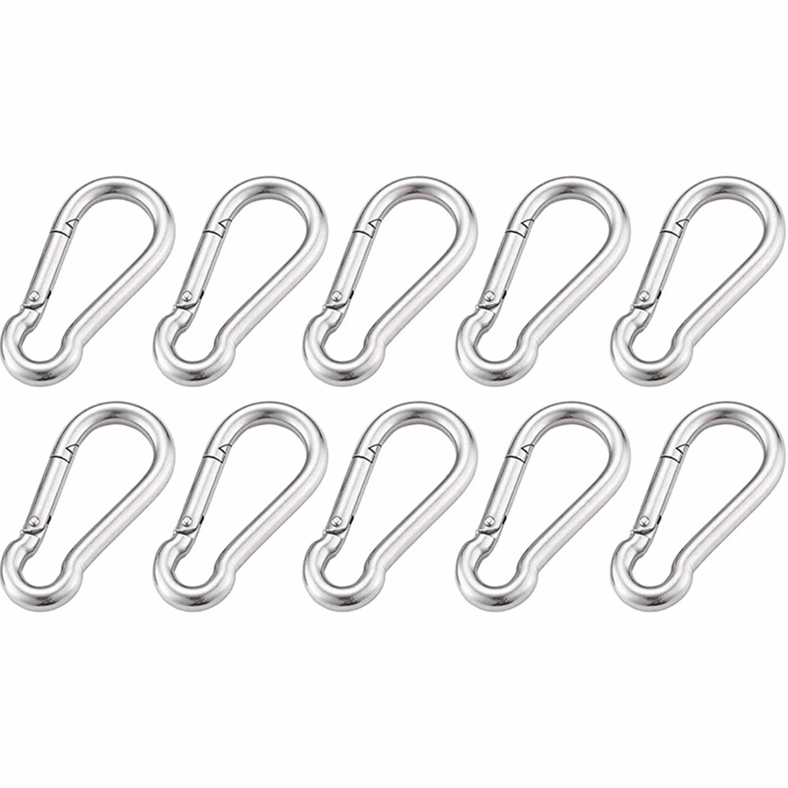 Karabinerhaken aus Edelstahl 304 mit Öse, Federschnalle, Schlüsselring, M4, M5, M6, M7, M8, M9, M10, M11, M12(M11,10PCS)
