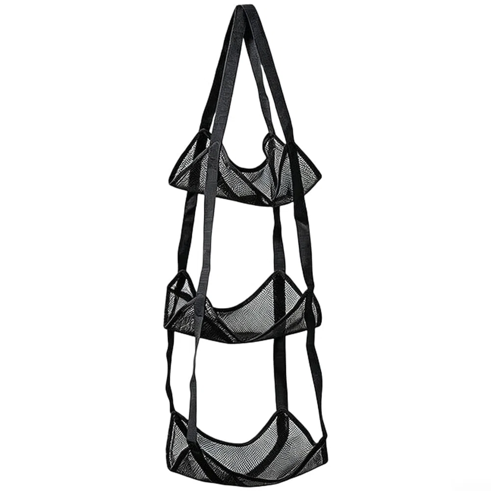 Wandhalterung Sportball Netz Tasche 30x30cm Grau(Three-layer Black)