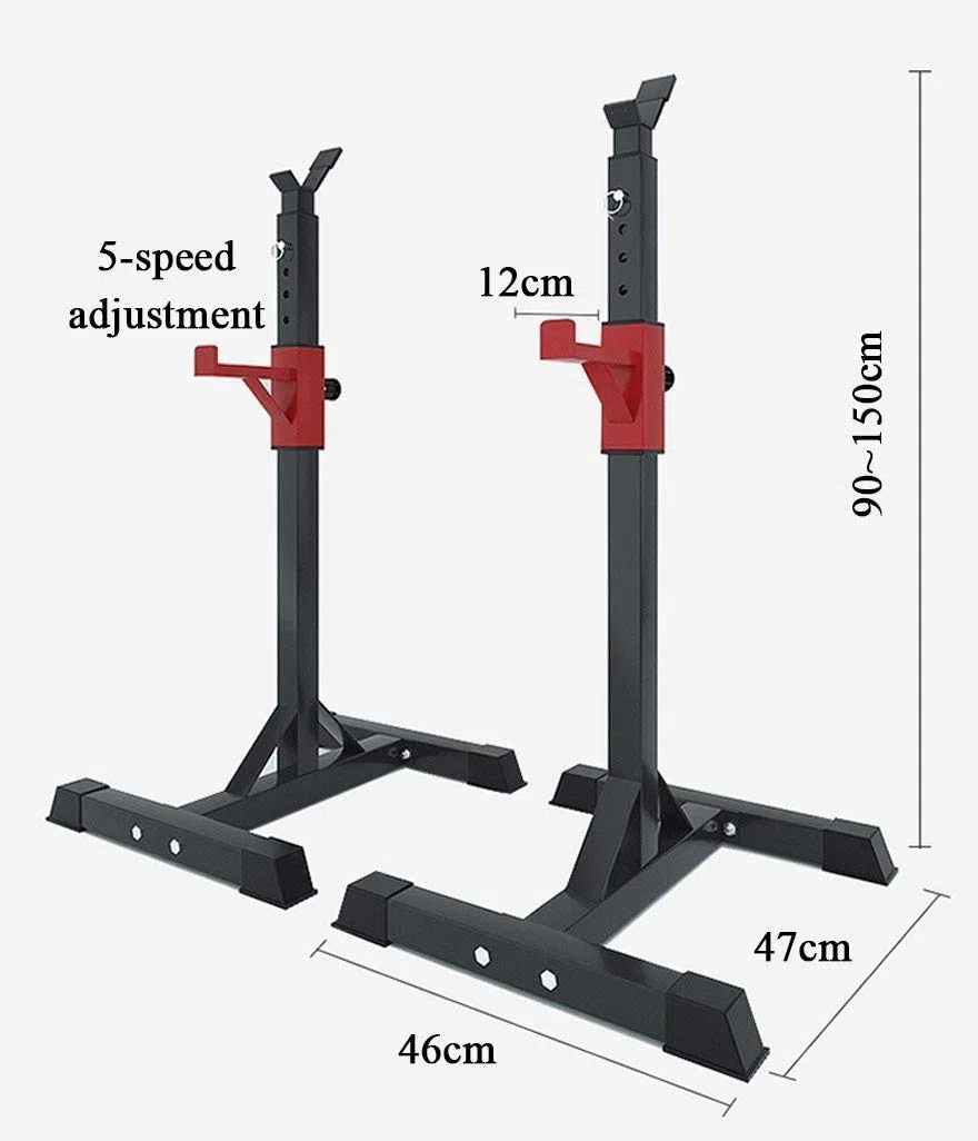 Verstellbarer Squat Rack für Home Gym - Hantelständer für Langhantelbankdrücken - Fitnessgeräte für Split Squats & Krafttraining