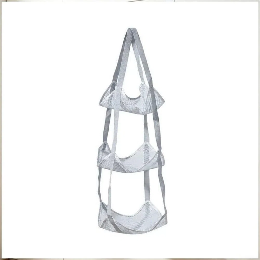 Wandhalterung Sportball Netz Tasche 30x30cm Grau(Three-layer Black)