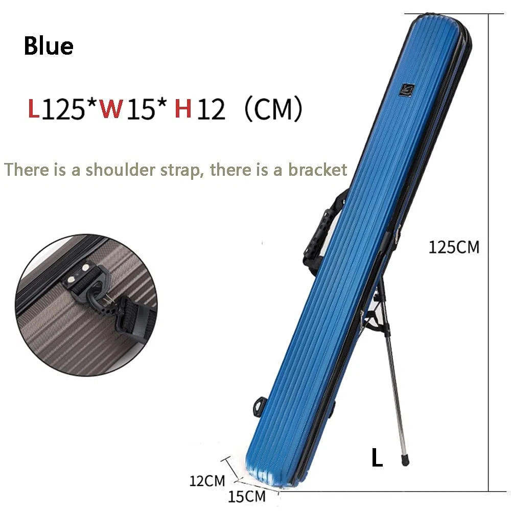 caihuashopping Angeltasche Tragbare Angelrutenbeutel Multifunktions wasserdichte Fischereizahntasche Abs Hartschale Angelbeutel Stoßfest Angelrolle Tasche Angelrutenkoffer (Color : L Blue)
